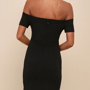 LULUS Cheers to This Black Off-the-Shoulder Bodycon Dress